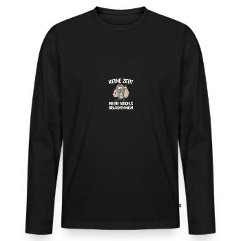 Poulet Éleveur de poulet Poulet Fermier Cadeau - T-shirt manches longues Premium bio Homme - noir - Devant - Nico (187cm)