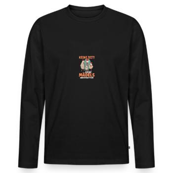 Poulet Éleveur de poulet Poulet Fermier Cadeau - T-shirt manches longues Premium bio Homme - noir - Devant - Nico (187cm)