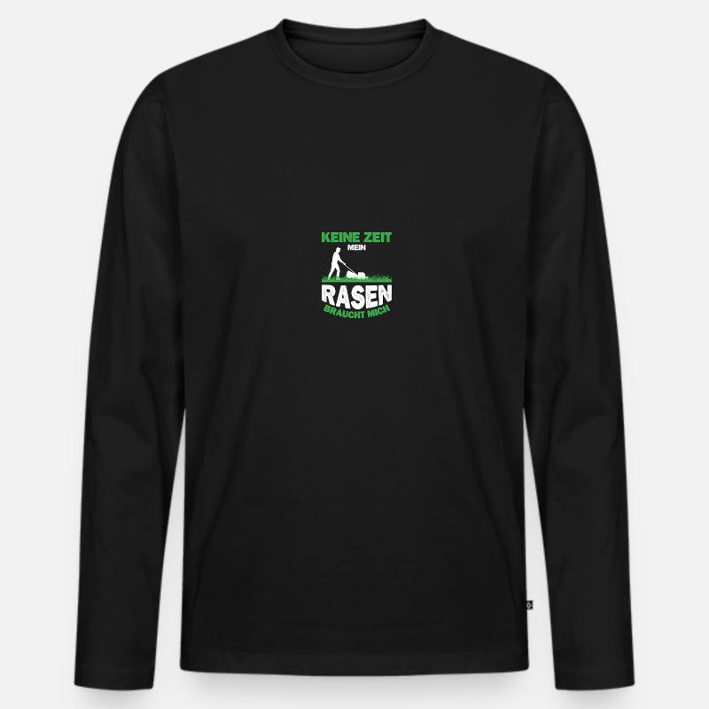 Gartenfreunde Rasenflüsterer Platzwart Geschenk - Männer Premium Bio Langarmshirt - Schwarz