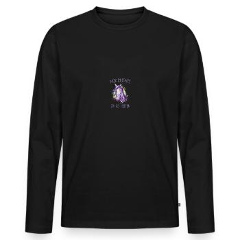 Reitersprüche Reiterin Pferdekopf Reitshirt - Männer Premium Bio Langarmshirt - Schwarz - Vorne - Nico (187cm)