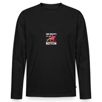 Reitersprüche Reiterin Pferdekopf Reitshirt - Männer Premium Bio Langarmshirt - Schwarz - Vorne - Nico (187cm)