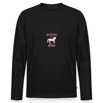 Reitersprüche Reiterin Pferde Silhouette Reitshirt - Männer Premium Bio Langarmshirt - Schwarz - Vorne - Nico (187cm)