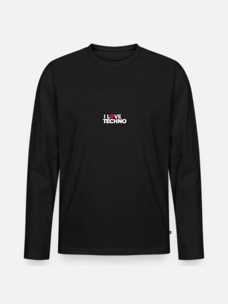 Techno Music DJ Discjokey - Men's Premium Organic Long Sleeve Shirt - black