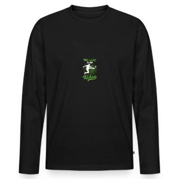 Kinder Fussball Fussballer Kicken - Männer Premium Bio Langarmshirt - Schwarz - Vorne - Nico (187cm)