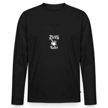 Drummer Schlagzeuger Drumsticks Schlagzeugsticks - Männer Premium Bio Langarmshirt - Schwarz - Vorne - Nico (187cm)