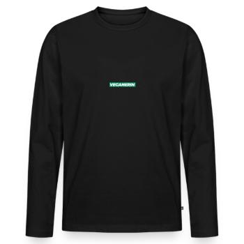 Veganer Veganerin Veganismus Geschenk Vegan - Männer Premium Bio Langarmshirt - Schwarz - Vorne - Nico (187cm)