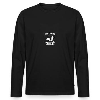 Fussballer Fussballspieler Fussball Sprüche Foul - Männer Premium Bio Langarmshirt - Schwarz - Vorne - Nico (187cm)