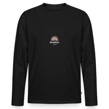 La future maman 2023 annonce sa grossesse - T-shirt manches longues Premium bio Homme - noir - Devant - Nico (187cm)