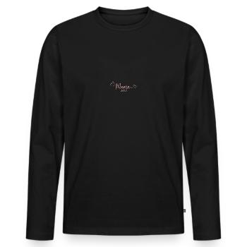 La future maman 2023 annonce sa grossesse - T-shirt manches longues Premium bio Homme - noir - Devant - Nico (187cm)