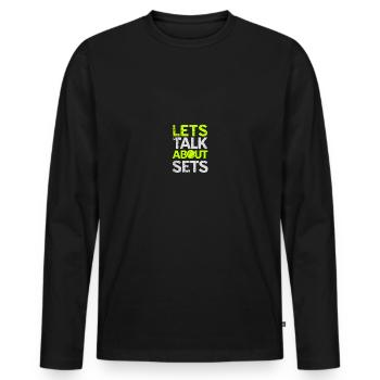 Tennisspieler Tennisspielerin Geschenk Tennisball - Männer Premium Bio Langarmshirt - Schwarz - Vorne - Nico (187cm)