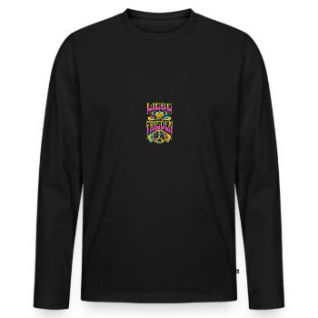 Hippie Movement Festival Music Costume - Men's Premium Organic Long Sleeve Shirt - black - Front - Nico (187cm)