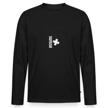 Swiss flag Switzerland Flag Suisse - Men's Premium Organic Long Sleeve Shirt - black - Front - Nico (187cm)