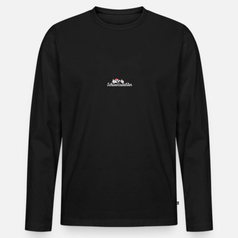 Schwarzwaldbub Schwarzwald Bollenhut Schwarzwälder - Männer Premium Bio Langarmshirt - Schwarz