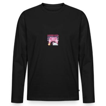 Gamer Gift Gamers Gamer Gamepad - Men's Premium Organic Long Sleeve Shirt - black - Front - Nico (187cm)