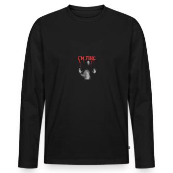 Bloody Costume Halloween Blood Spirit Blood Stains - Men's Premium Organic Long Sleeve Shirt - black - Front - Nico (187cm)