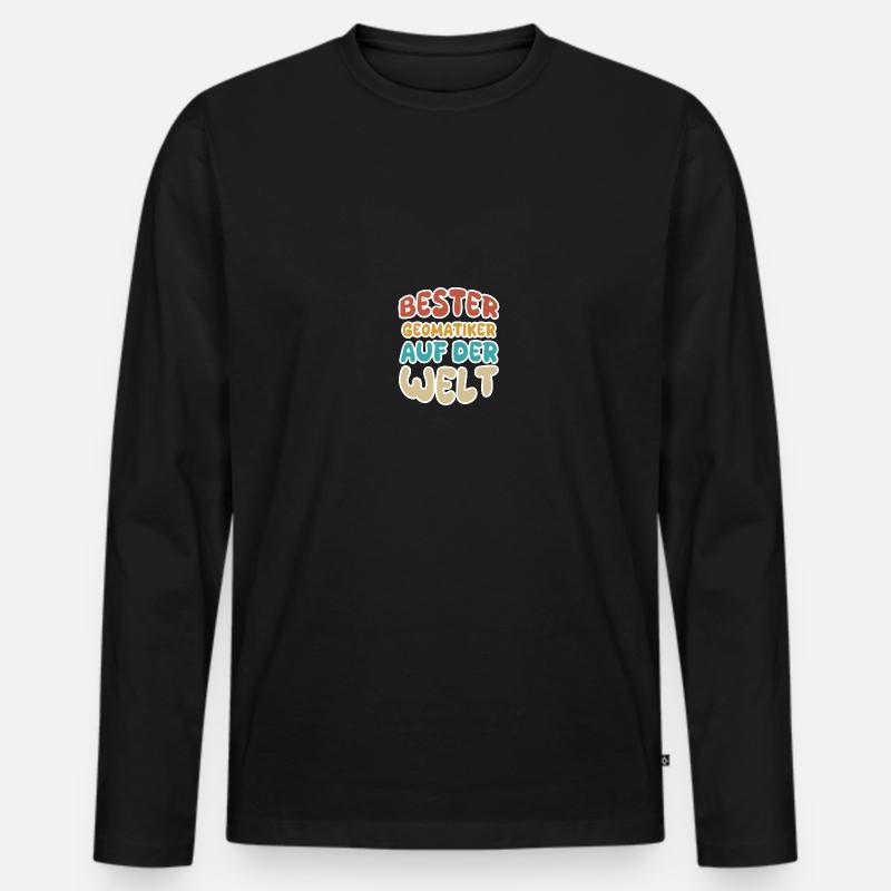 Geomatiker - Männer Premium Bio Langarmshirt - Schwarz
