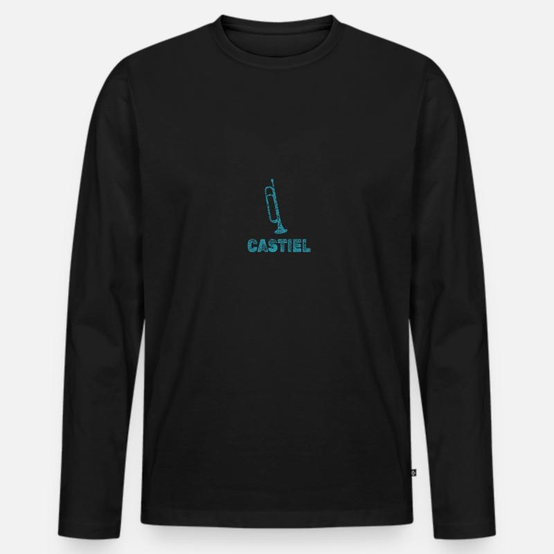Blasmusik Castiel - Männer Premium Bio Langarmshirt - Schwarz