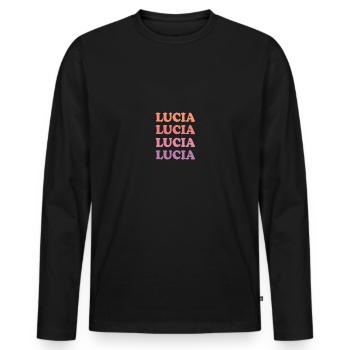 Name Lucia - Männer Premium Bio Langarmshirt - Schwarz - Vorne - Nico (187cm)