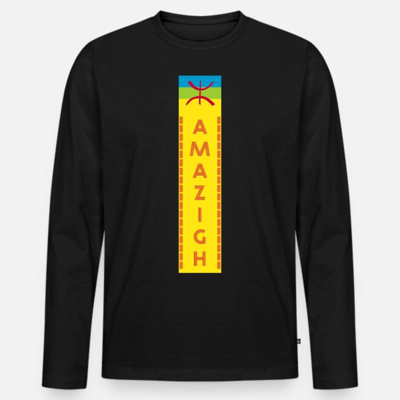 Amazigh - Männer Premium Bio Langarmshirt - Schwarz
