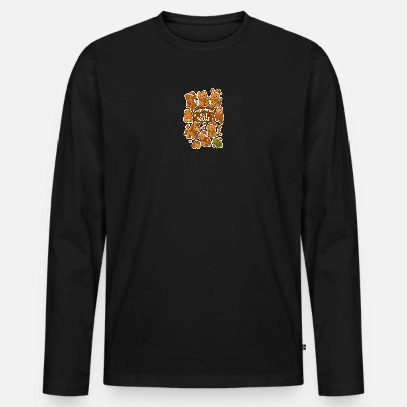 Lebkuchen-Tierarzt-Team - Männer Premium Bio Langarmshirt - Schwarz