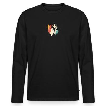 Rainbow Burst Dance Silhouette - Men's Premium Organic Long Sleeve Shirt - black - Front - Nico (187cm)