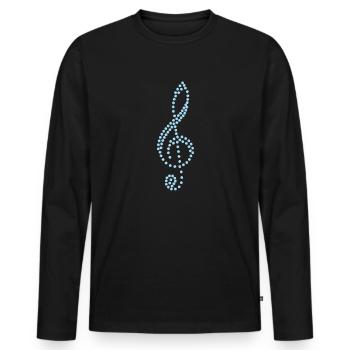 Clef bleue - T-shirt manches longues Premium bio Homme - noir - Devant - Nico (187cm)