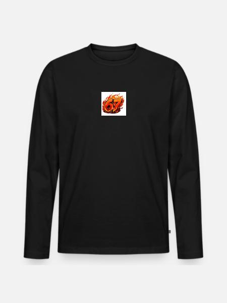 Fire Logo67 - Men's Premium Organic Long Sleeve Shirt - black