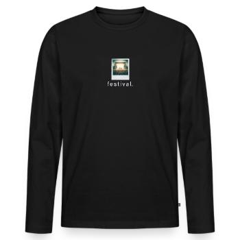 Photo rétro de l’ambiance du festival - T-shirt manches longues Premium bio Homme - noir - Devant - Nico (187cm)
