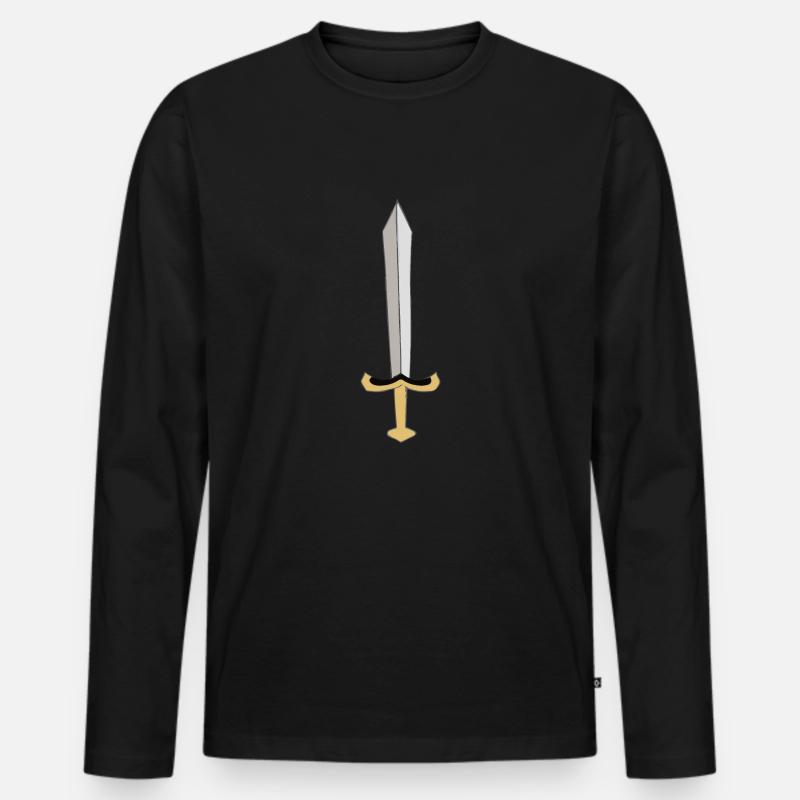 Schwert - Männer Premium Bio Langarmshirt - Schwarz