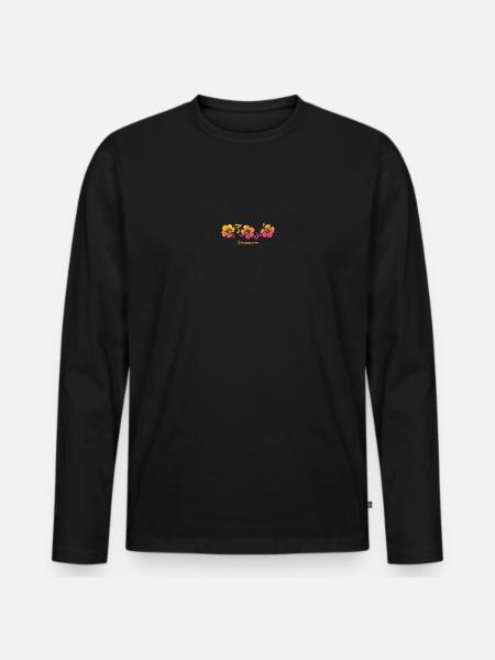 Singapore Hibiscus Souvenir Vacation - Men's Premium Organic Long Sleeve Shirt - black