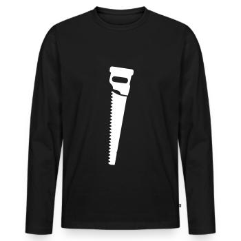 Saw icon icon - Men's Premium Organic Long Sleeve Shirt - black - Front - Nico (187cm)