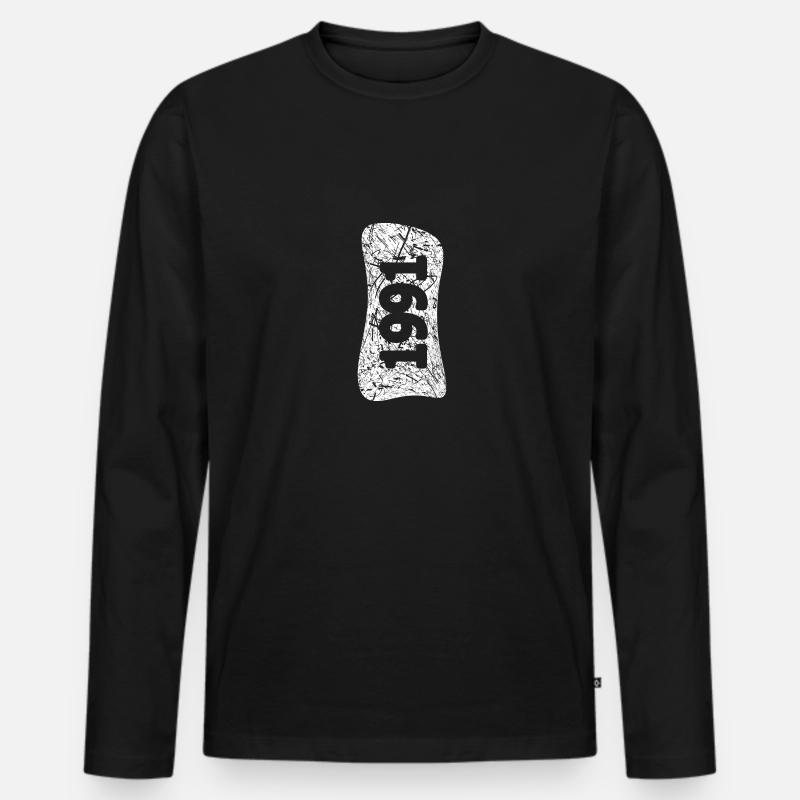 Witzig 1991 - Männer Premium Bio Langarmshirt - Schwarz