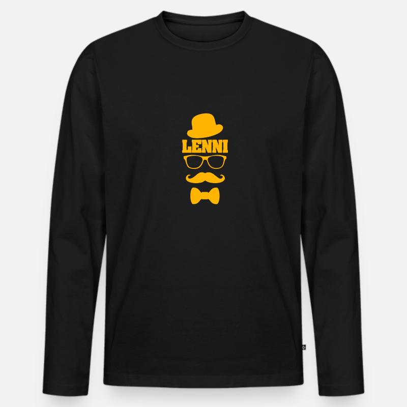 Lenni als Schnauzer - Männer Premium Bio Langarmshirt - Schwarz