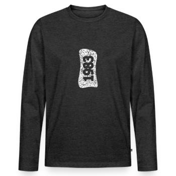 Anniversaire de mariage 1983 - T-shirt manches longues Premium bio Homme - anthracite chiné - Devant - Nico (187cm)