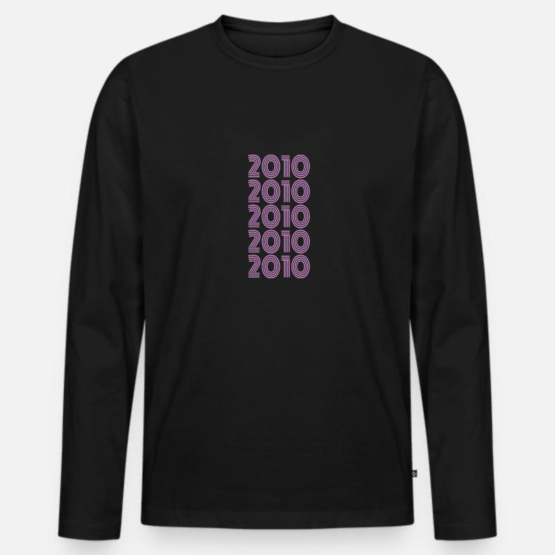 2010 - Männer Premium Bio Langarmshirt - Schwarz