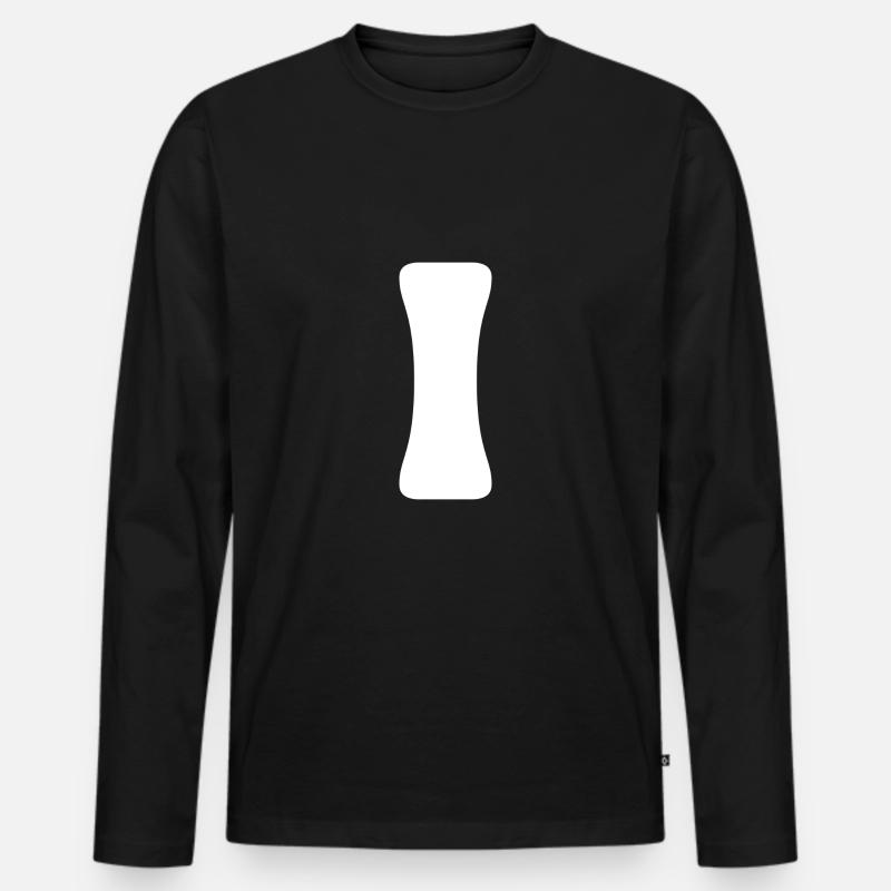 I - Männer Premium Bio Langarmshirt - Schwarz