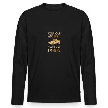 Cornhole Beanbag Geschenk - Männer Premium Bio Langarmshirt - Schwarz - Vorne - Nico (187cm)