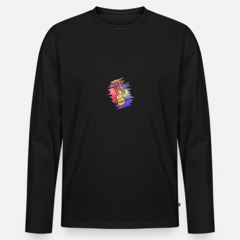 Guitar Dustin - Männer Premium Bio Langarmshirt - Schwarz
