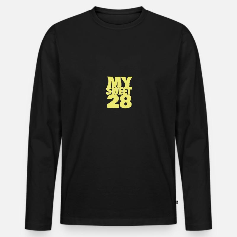 28 - Männer Premium Bio Langarmshirt - Schwarz