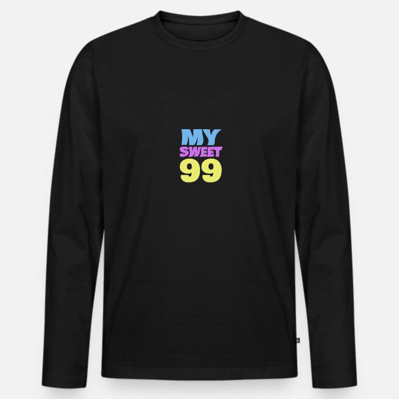 Alter 99 - Männer Premium Bio Langarmshirt - Schwarz