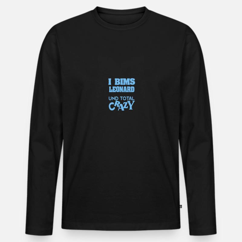 Spruch Leonard - Männer Premium Bio Langarmshirt - Schwarz