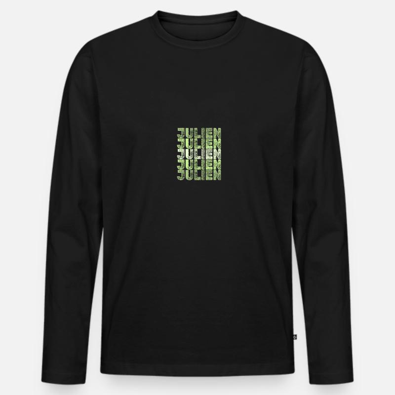 Julien - Männer Premium Bio Langarmshirt - Schwarz