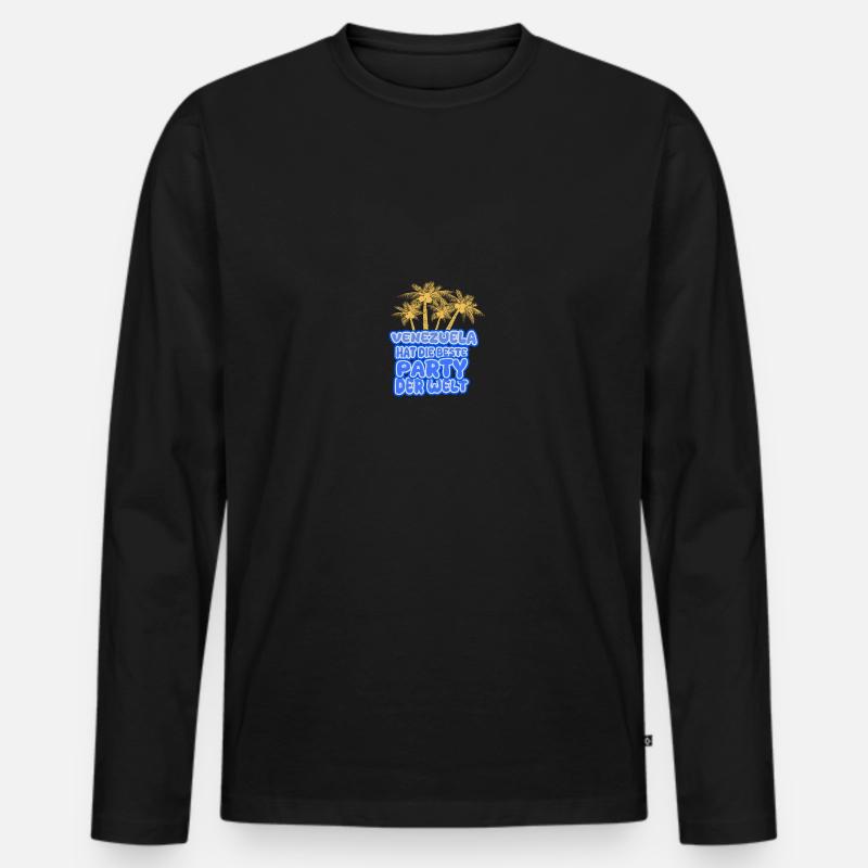 Urlaub Venezuela - Männer Premium Bio Langarmshirt - Schwarz