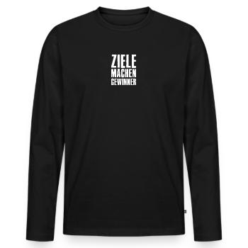 Goals Make Winners Founders Entrepreneurs Startup - Men's Premium Organic Long Sleeve Shirt - black - Front - Nico (187cm)