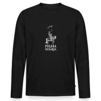 Polen Polska Husaria kavallerie Militär Slawen Arm - Männer Premium Bio Langarmshirt - Schwarz - Vorne - Nico (187cm)