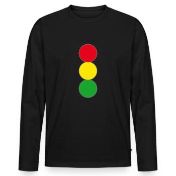 Feu rouge jaune vert - T-shirt manches longues Premium bio Homme - noir - Devant - Nico (187cm)