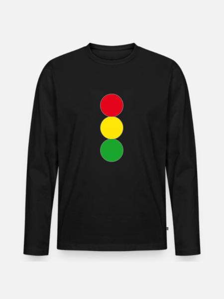 Ampel rot gelb grün - Männer Premium Bio Langarmshirt - Schwarz