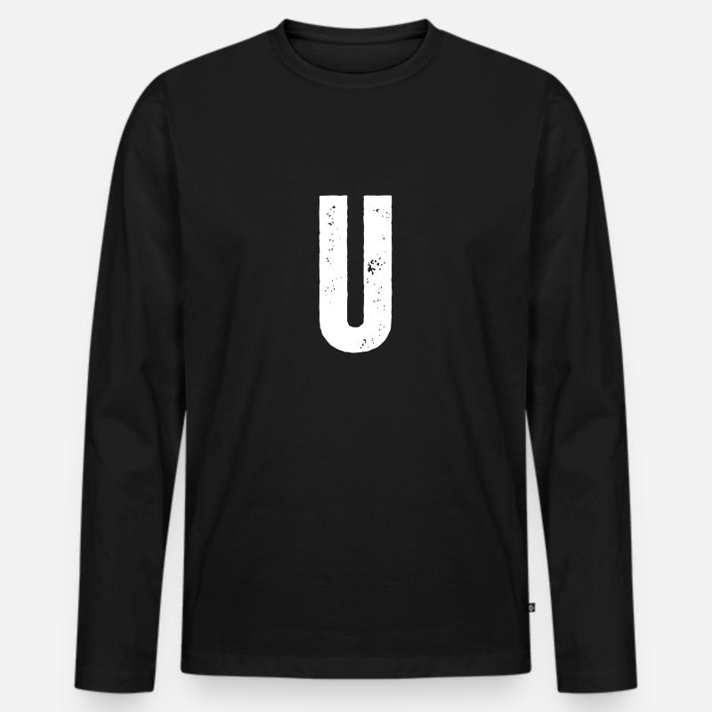 U - Männer Premium Bio Langarmshirt - Schwarz