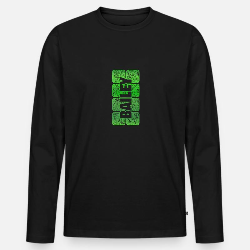Mädchen Mädchenname Vorname Bailey - Männer Premium Bio Langarmshirt - Schwarz