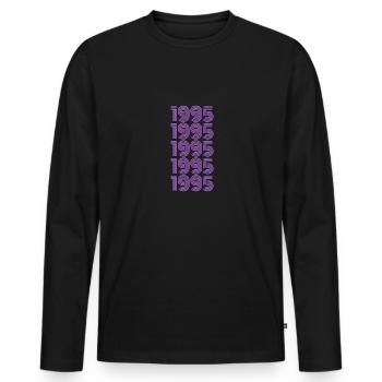 1995 - Men's Premium Organic Long Sleeve Shirt - black - Front - Nico (187cm)